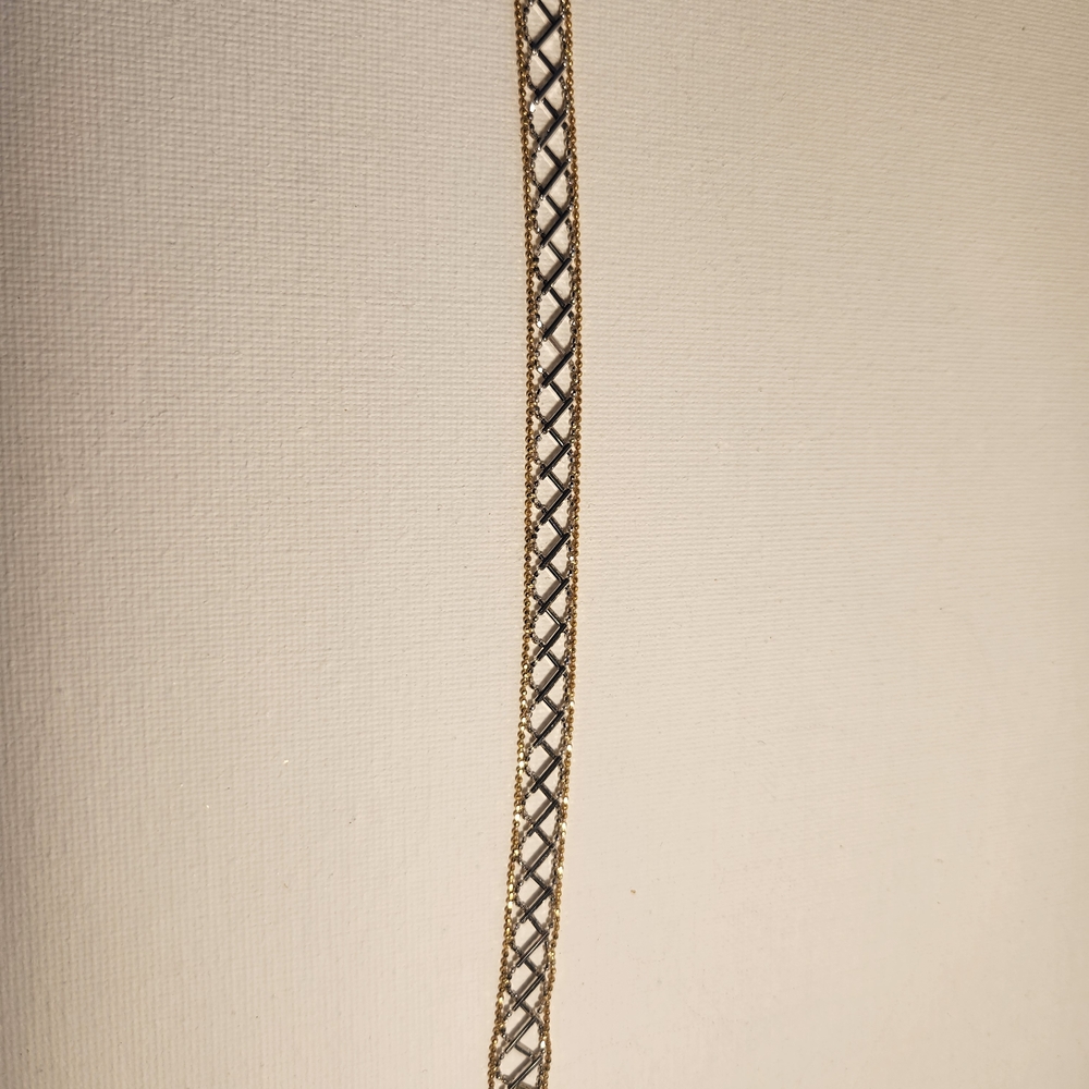 14k Gold and Silver Braided Chain Bracelet